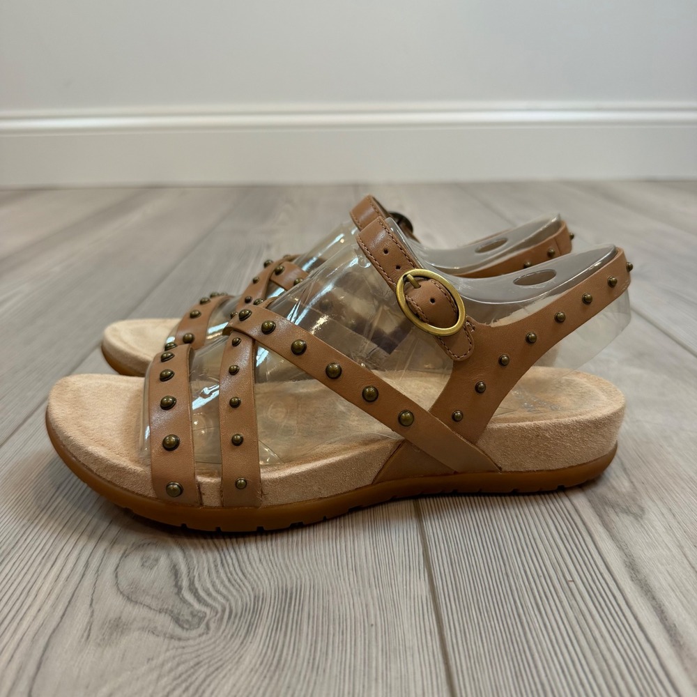 NEW Dansko Brigitte Brown Full Grain Leather Studded Strappy Sandals 37 US 7